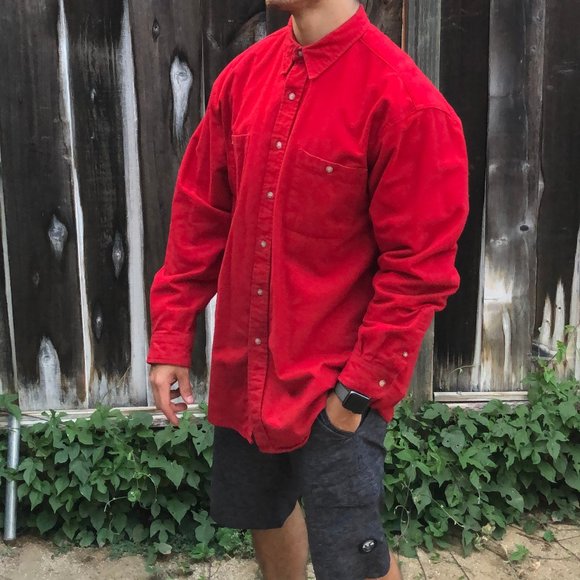 Cherry Red Button Down - Picture 1 of 4